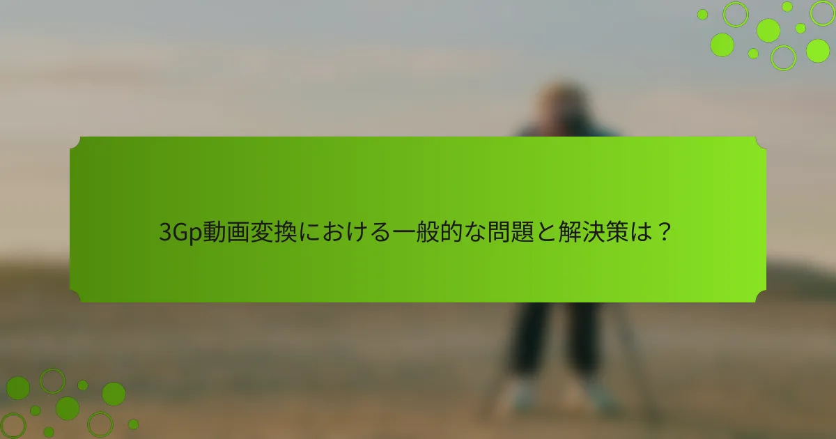 3Gp動画変換における一般的な問題と解決策は?