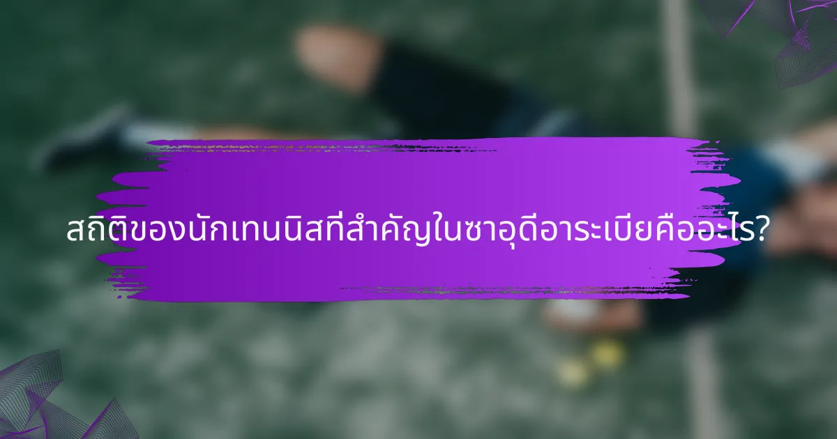 สถิติของนักเทนนิสที่สำคัญในซาอุดีอาระเบียคืออะไร?